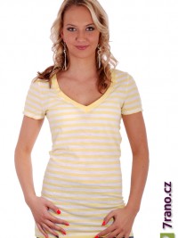 Dámské tričko Striped - Žlutá